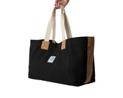 A black canvas market bag