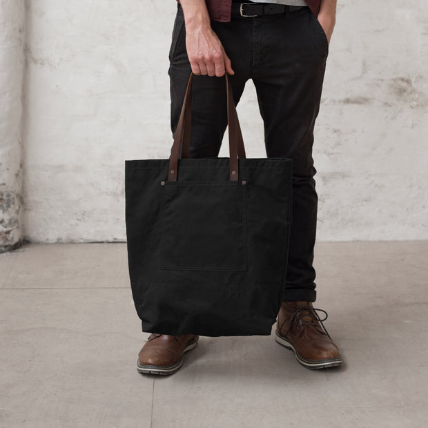 risdon and risdon waxed canvas and leather tote bag made in england horween leather british canvas