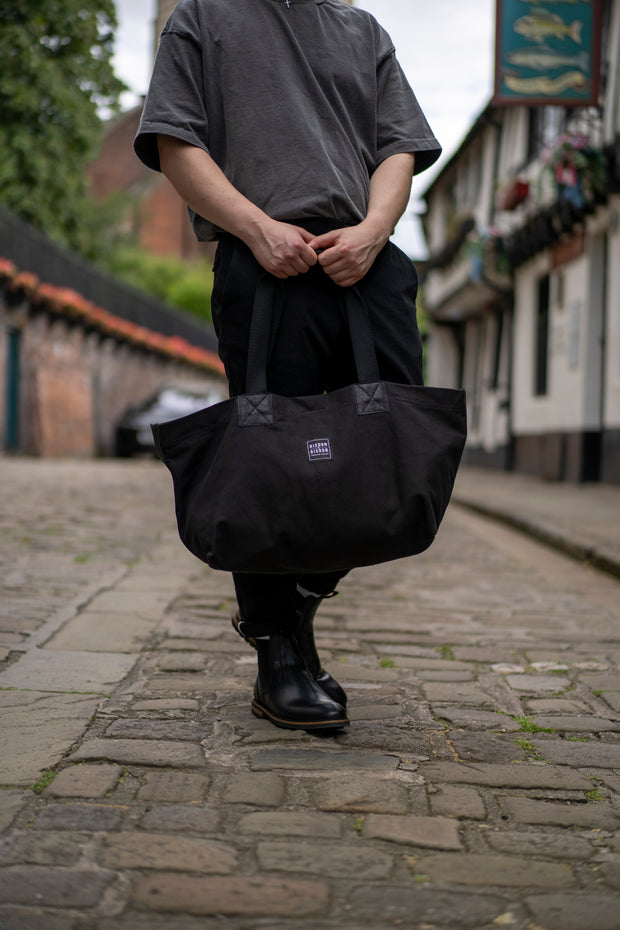 Black Collection Market Bag With Cork
