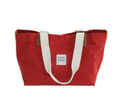 risdon and risdon canvas and leather market bag made in england uk shopper red