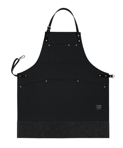Black Collection Original Apron with Leather Straps and Trim