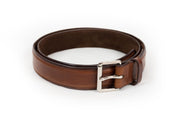 Hand Finished Full Grain Leather Belt - Suede Lined. 